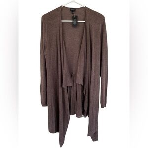 NWT Torrid Women's Brown Open Knit Long Sleeve Open Front Peplum Cardigan Size 1